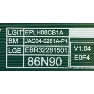 LED DRIVER PARA TV LG NUMERO DE PARTE EBR32281501 / 3PCR02846B / JAC04-0261A-P1 / EPLH08CB1A / PANEL NC860DQD-AAKH1 / MODELO 86NANO90UPA